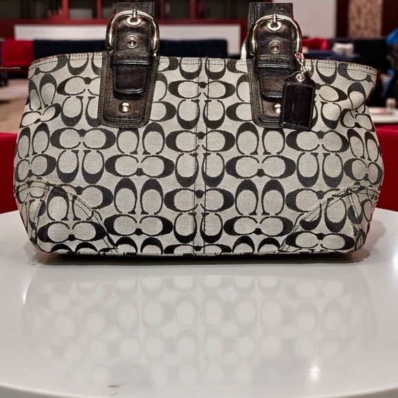 COACH Soho Signature Tote Satchel – Black & Gray (Style 13117) - Picture 5 of 6